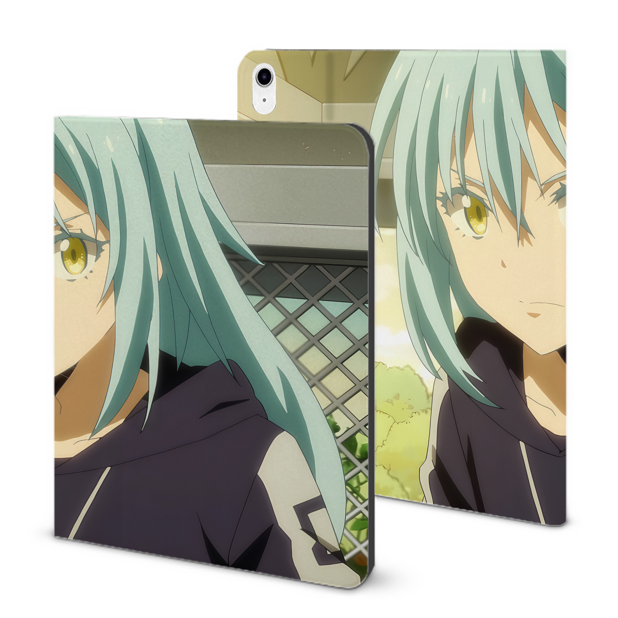 （画像用） 転スラ Regarding Reincarnated to Slime IPad ケース ブック型 PUレザー TPU 耐衝撃 軽量 薄型 ペン収納なし 全面保護 IPad 各モデル対応